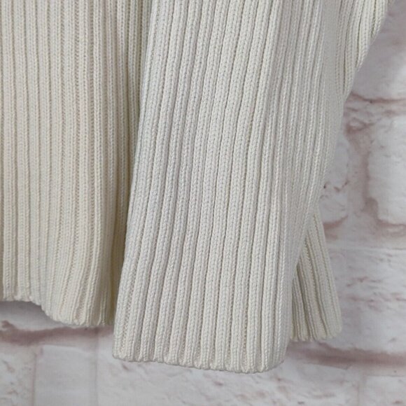 Vintage American Creations Cable Knit Sweater Womens Mock Neck Cream USA - Picture 8 of 12